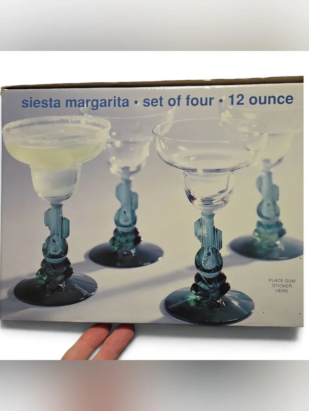 Made in France by Cristal d’Arques-Durand Set of 6 Siesta Margarita Sombrero Man